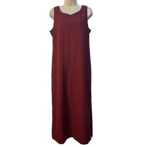 Kathie Lee Collection Black Red Small Checked Pattern Sleeveless Maxi Dress 12